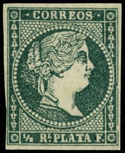 Stamp, Queen Isabella II, Cuba,  