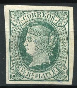 Stamp, Queen Isabella II, Cuba,  