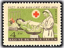 Stamp, Nurse On Childbed, Vietnam,  , Red Cross and Red Crescent