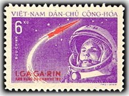 Stamp, First Space Flight - Juri Gagarin, Vietnam,  