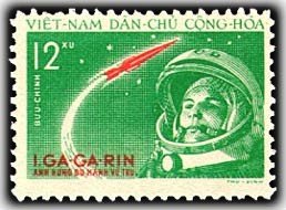 Stamp, First Space Flight - Juri Gagarin, Vietnam,  
