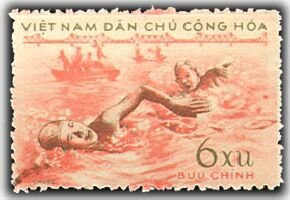 Stamp, Swimming, Vietnam,  , Swimming