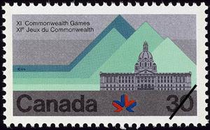 Stamp, XI Commonwealth Games - Alberta Legislature Building, Canada,  , Sport