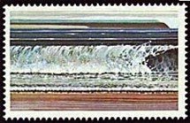 Stamp, missing Black Inscriptions -Bay of Fundy, Canada,  