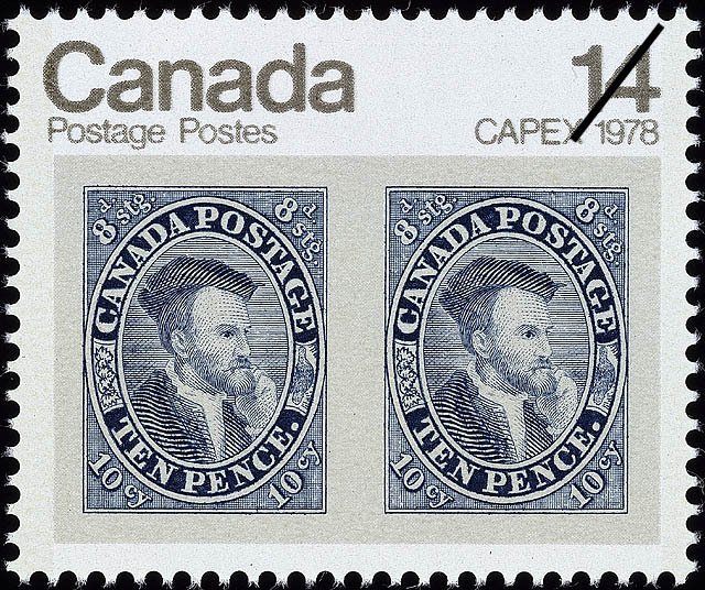 CAPEX 1978 - Pair of 1855 10d Jacques Cartier stamps