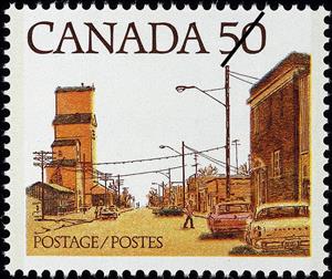 Stamp, Prairie Town Main Street, Canada,  