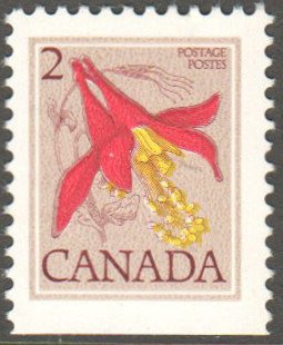 Stamp, Red Columbine, Aquilegia formosa, Canada,  , Flowers, Plants (Flora)