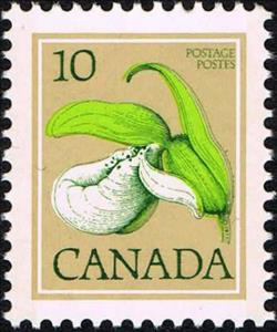 Stamp, Franklin's Lady Slipper Orchid, Cypripedium passerinum, Canada,  , Flowers, Orchids, Plants (Flora)