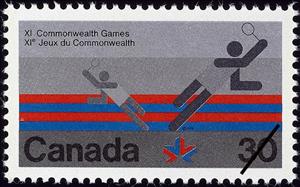 Stamp, XI Commonwealth Games- Badminton, Canada,  , Sport, Athletics