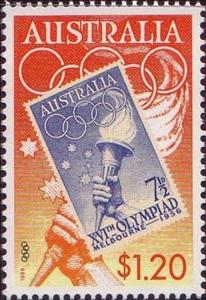 Stamp, Torch Commemoration, Australia,  , Stamps, Olympic Games