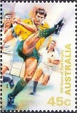 Stamp, Kicking Ball, Australia,  , Sport, Rugby