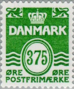Stamp, Figure 'wave'- type, Denmark,  , Numbers