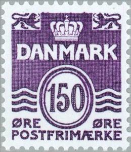 Stamp, Figure 'wave'- type, Denmark,  , Numbers