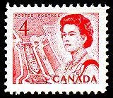 Stamp, QE II, ship in lock in the St. Lawrence Seaway, Canada,  , Royalty, Queens