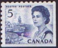 Stamp, QE II, fishing port on the Atlantic coast, Canada,  , Lighthouses, Queens