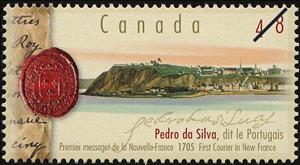 Stamp, Pedro da Silva dit le Portugais, 1705, First Courier in New, Canada,  , Landscapes