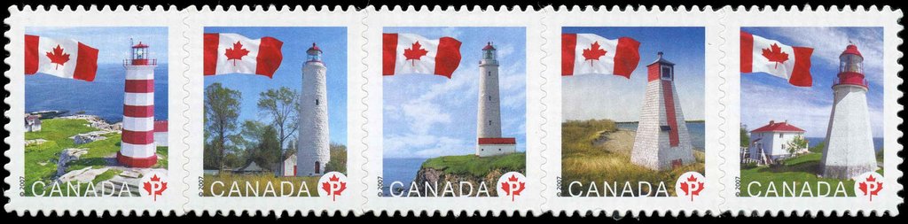 Canadian Flag with Lighthouses