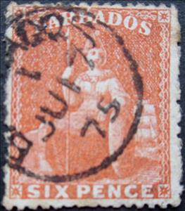 Stamp, Issue of 1861, Barbados,  