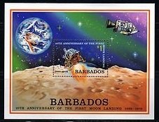 Souvenir Sheet, Lunar Landing Module, Barbados,  