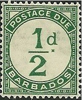 Stamp, Large Numerals, Barbados,  