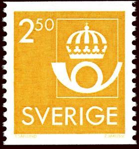 Stamp, The Post Office Emblem, Sweden,  , Post Horns