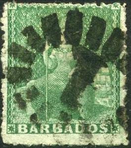 Stamp, Issues of 1859, Barbados,  