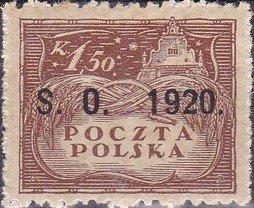 Stamp, S.O. 1920 overprints, Poland,  