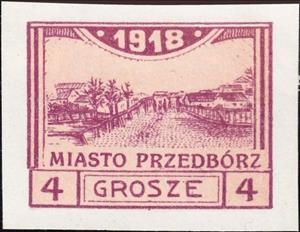 Stamp, Views of Przedbórz (imperforated), Poland,  