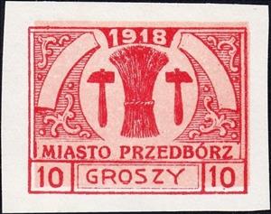 Stamp, Views of Przedbórz (imperforated), Poland,  