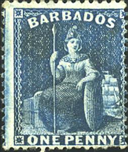 Stamp, Issue of 1874, Barbados,  