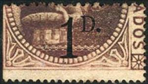 Stamp, Large Surcharge, Barbados,  