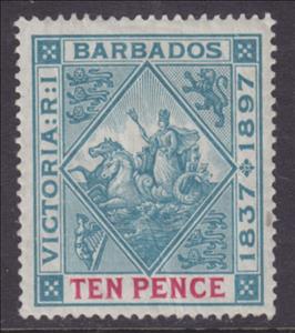 Stamp, Issue of 1897, Barbados,  