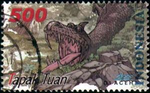 Stamp, Folk Tales- Tapak Tuan, Indonesia,  