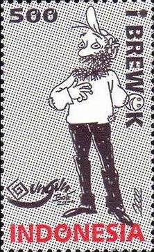 Stamp, Cartoon Characters- I Brewok, Indonesia,  , Cartoons