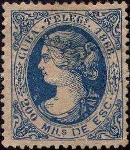 Stamp, Isabel II, Cuba,  