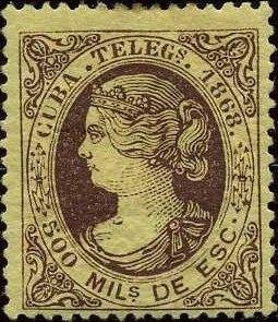 Stamp, Isabel II, Cuba,  