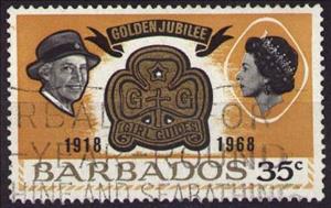 Stamp, Barbados Girl Scouts’ 50th anniv, Barbados,  , Scouting