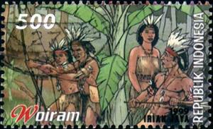 Stamp, Folk Tales- Woiram, Indonesia,  