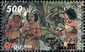 Stamp, Folk Tales- Woiram, Indonesia,  