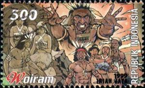 Stamp, Folk Tales- Woiram, Indonesia,  