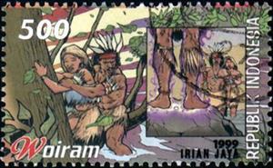 Stamp, Folk Tales- Woiram, Indonesia,  