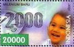 Stamp, New Millennium- Child's face, Indonesia,  