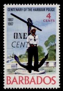 Stamp, Surcharged, Barbados,  