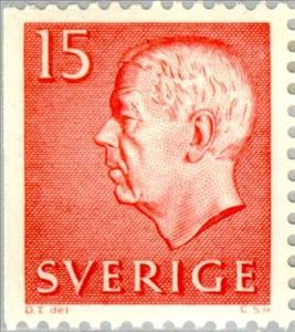 Stamp, King Gustaf VI Adolf, Sweden,  , Heads of State, Kings