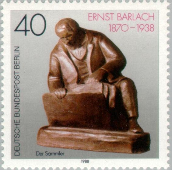 The collector, bronze sculpture