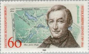 Stamp, Peter Joseph Lenné (1789-1866); Beautification plan of the B, Berlin,  , Famous People, Commemoration, Gardens, Zoos