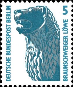 Stamp, Lion statue, Brunswick, Berlin,  , Sculptures