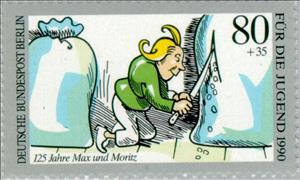 Stamp, Why have the two cut holes in the bags!, Berlin,  , Drawings, Children