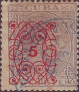 Stamp, King Alfonso XII, Cuba,  