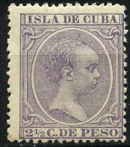 Stamp, King Alfonso XIII, Cuba,  